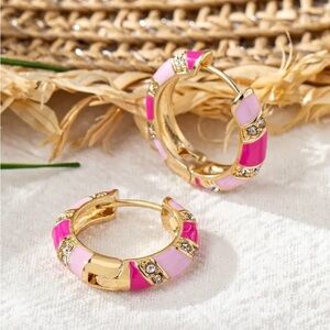 💥1 Pair Fashion Simple Colorful Huggie Earrings